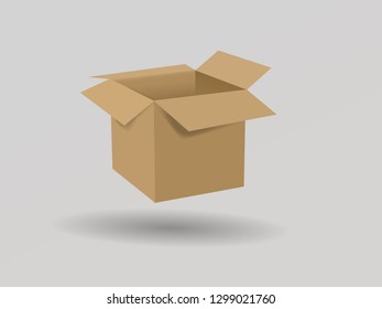Box package open delivery shipping logistic icon. Isolated and Brown illustration. Vector graphic