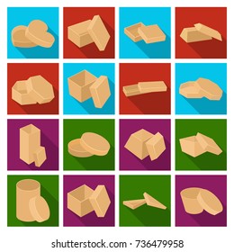 Box, package, packaging, and other web icon in flat style.Shell, framework, boxing, icons in set collection.
