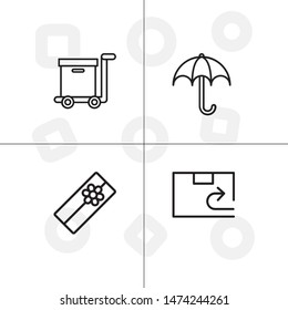 Box, package, parcel, delivery, logistics lineal icon set. Transparent background.