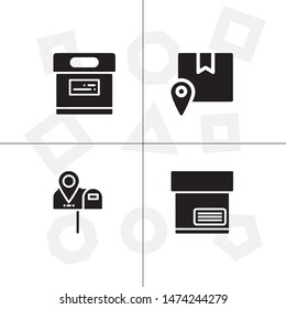 Box, package, parcel, delivery, logistics lineal icon set. Transparent background.