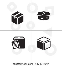 Box, package, parcel, delivery, logistics lineal icon set. Transparent background.