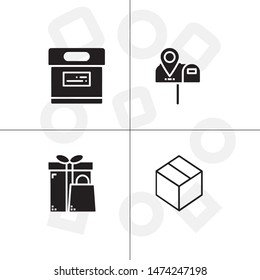 Box, package, parcel, delivery, logistics lineal icon set. Transparent background.