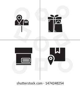 Box, package, parcel, delivery, logistics lineal icon set. Transparent background.