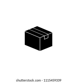 Box, Package, Parcel. Flat Vector Icon illustration. Simple black symbol on white background. Box Package Parcel sign design template for web and mobile UI element