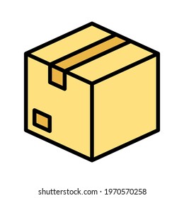 Box, package, parcel icon vector image. Can also be used for Delivery and logistics. Suitable for use on web apps, mobile apps and print media.