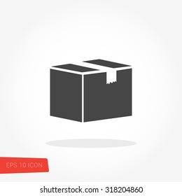 Box, Package, Parcel Isolated Flat Web Mobile Icon / Vector / Sign / Symbol / Button / Element / Silhouette