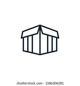Box, Package, Parcel outline icons. Vector illustration. Editable stroke. Isolated icon suitable for web, infographics, interface and apps.