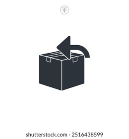 Caixa de retorno do pacote ou ícone do Exchange ilustração vetorial isolado no fundo branco