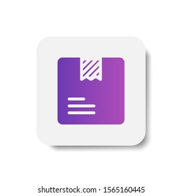 box package round icon in solid/glyph and stripes style with colorful smooth gradient background
