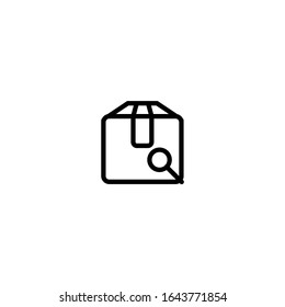 Box Package Search. Shipping Delivery Icon Set. Editable Unique and Minimalist Vector.