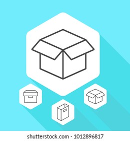 Box and package vector line icons