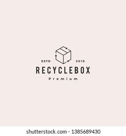 box packaging cardboard recycle logo vector icon illustration
