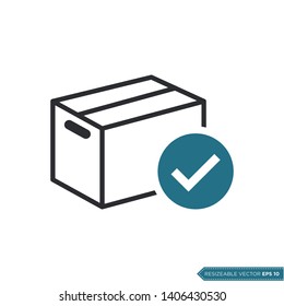 Box Packaging Delivery Icon Vector. Courier Cargo Shipping Illustration Template.