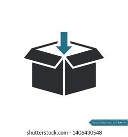 Box Packaging Delivery Icon Vector. Courier Cargo Shipping Illustration Template.