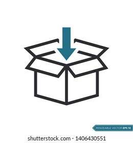 Box Packaging Delivery Icon Vector. Courier Cargo Shipping Illustration Template.