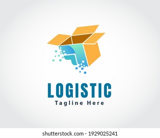 box packaging delivery service logistic logo symbol design illustration inspiration