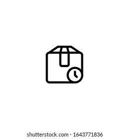 Embalaje de caja y tiempo de entrega. Juego de iconos de envío. Vector exclusivo y minimalista editable.