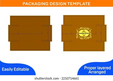  Box Packaging Design Template For Corrugated Gift