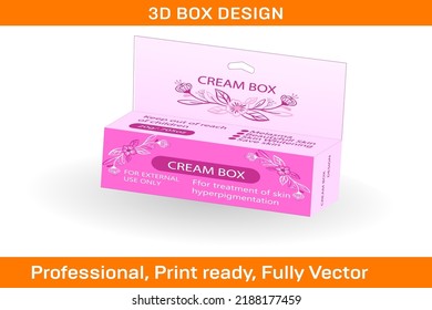 BOX PACKAGING DESIGN TEMPLATE FOR CREAM