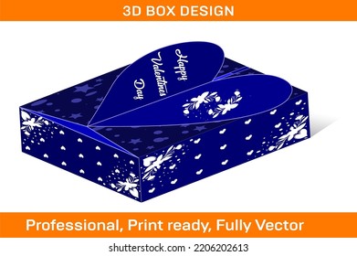 Box Packaging Design Template für Valentinstag Geschenk