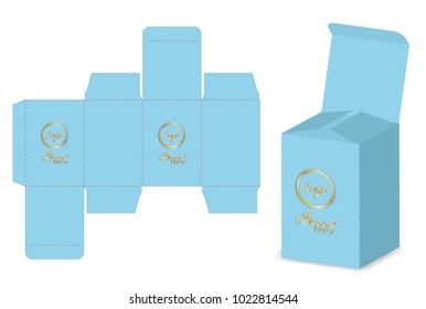 box packaging die cut template 3d mockup