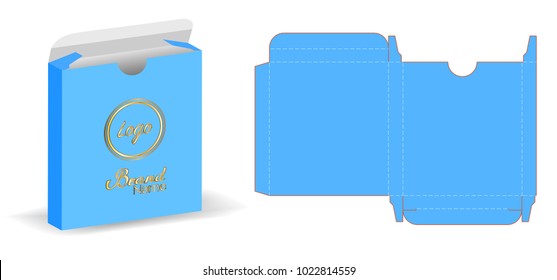 box packaging die cut template 3d mockup