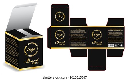 box packaging die cut template 3d mockup