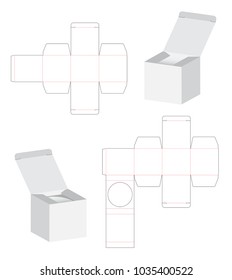 Box packaging die cut template design. 3d mock-up illustration.