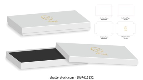 Box packaging die cut template design. 3d mock-up