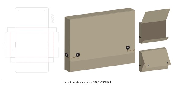 Box packaging die cut template design. 3d mock-up