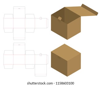 Box packaging die cut template design. 3d mock-up