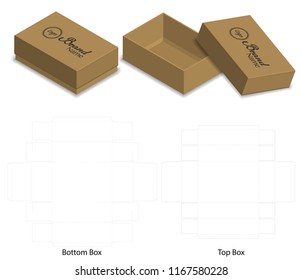 Box packaging die cut template design. 3d mock-up