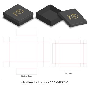 Box packaging die cut template design. 3d mock-up