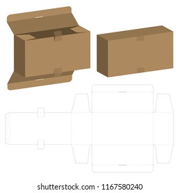 Box packaging die cut template design. 3d mock-up