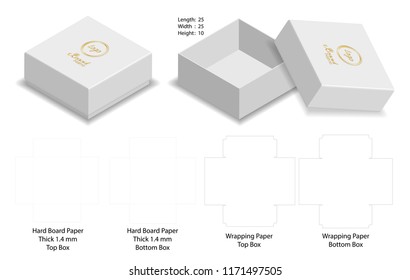 Box packaging die cut template design. 3d mock-up 