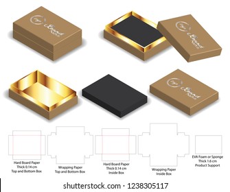 Box packaging die cut template design. 3d mock-up