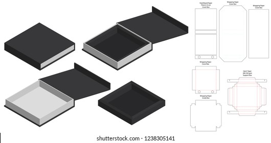 Box packaging die cut template design. 3d mock-up