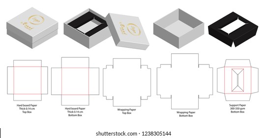 Box packaging die cut template design. 3d mock-up