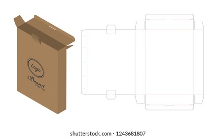 Box packaging die cut template design. 3d mock-up