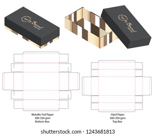 Box packaging die cut template design. 3d mock-up