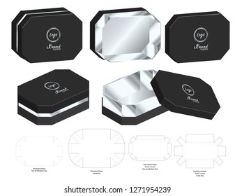 Box packaging die cut template design. 3d mock-up