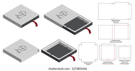 Box packaging die cut template design. 3d mock-up