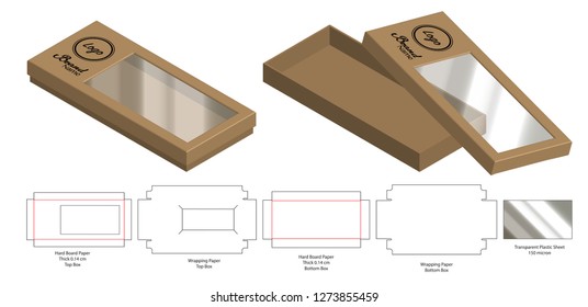 Box packaging die cut template design. 3d mock-up