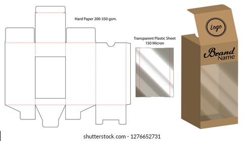 Box packaging die cut template design. 3d mock-up