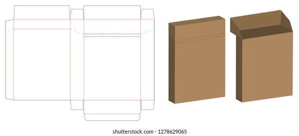 Box packaging die cut template design. 3d mock-up