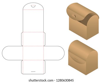 Box packaging die cut template design. 3d mock-up