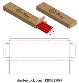 Box packaging die cut template design. 3d mock-up