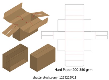 Box packaging die cut template design. 3d mock-up