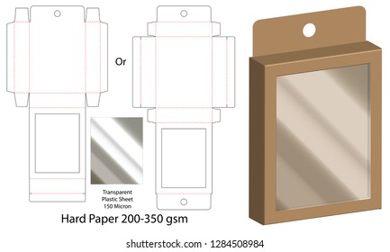 Box packaging die cut template design. 3d mock-up