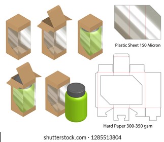 Box packaging die cut template design. 3d mock-up